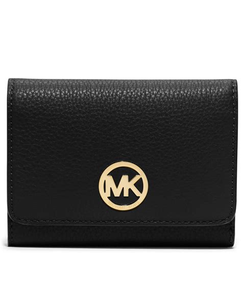 michael kors fulton black leather wallet|michael kors black wallet sale.